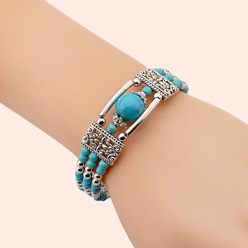 Βραχιόλι boho με φυσικές πέτρες