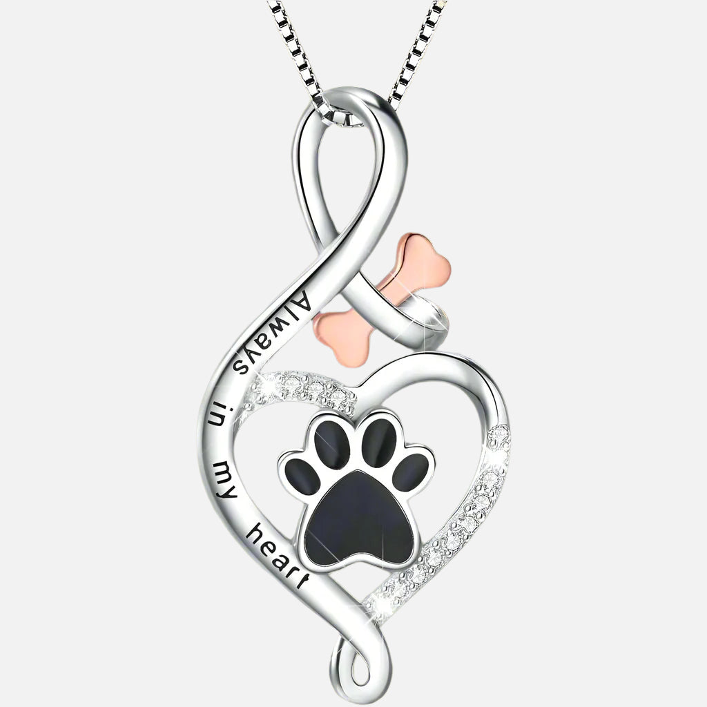 Κολιέ Lucky Paw με Καρδιά, Οστό & Άπειρο – Κρεμαστό “Πάντα στην Καρδιά Μου”