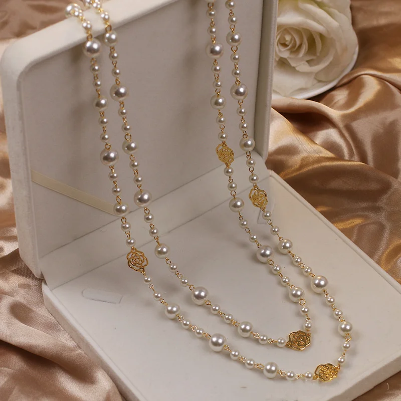 Κολιέ Elegant με Χρυσές Πέρλες