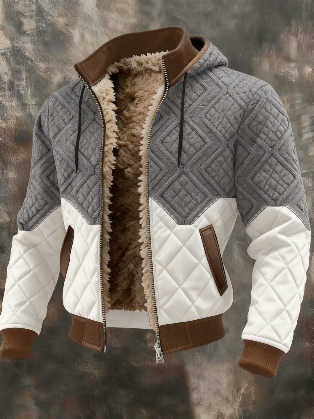 Ανδρικό ζεστό μπουφάν σε ρετρό western στυλ