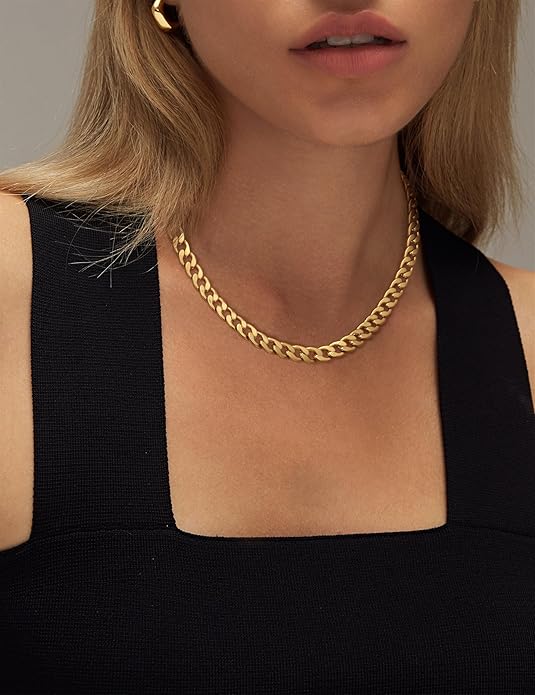 Χρυσό κολιέ κουβανέζικη αλυσίδα Cavaro
