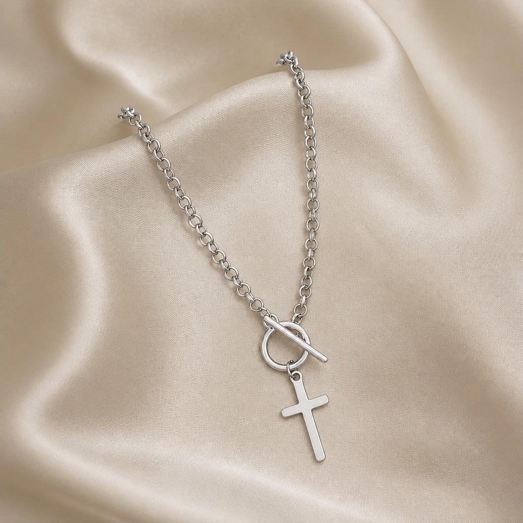 Κολιέ toggle με σταυρό