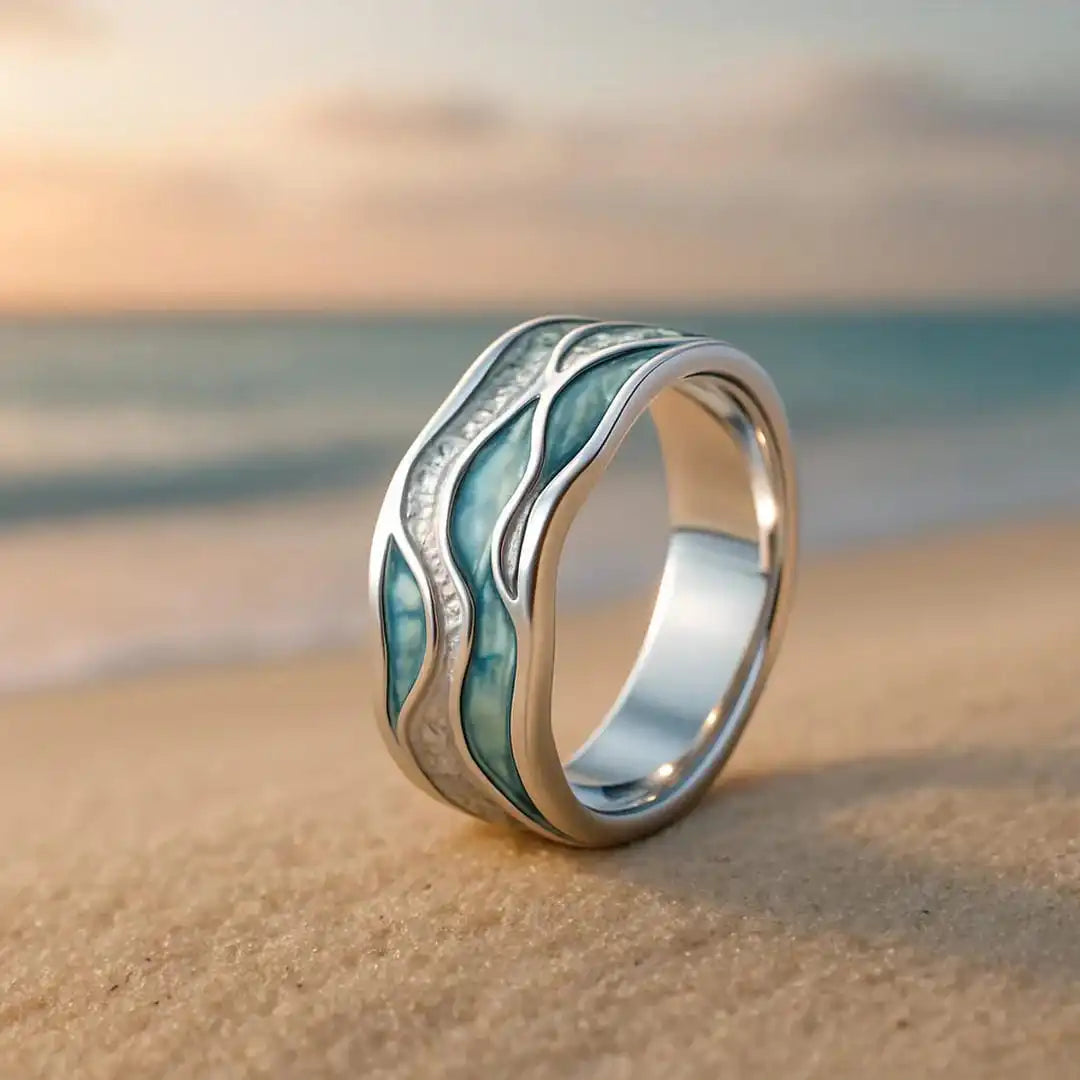 Δαχτυλίδι Seasilver Ripple σε Τυρκουάζ