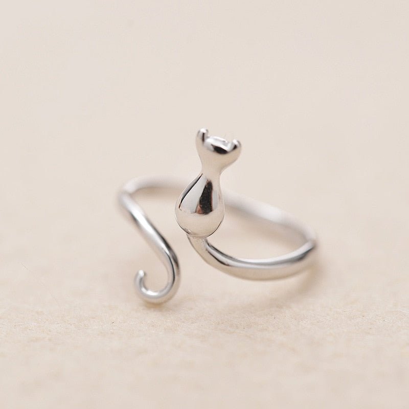 Αγαπημένο δαχτυλίδι από ανοξείδωτο χάλυβα σε σχήμα γάτας